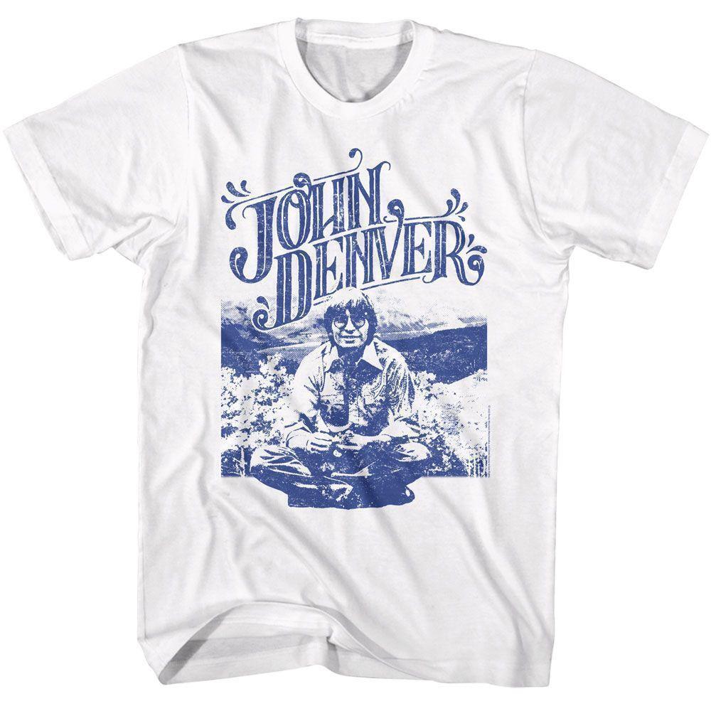 John Denver In Field Photo White T Shirt